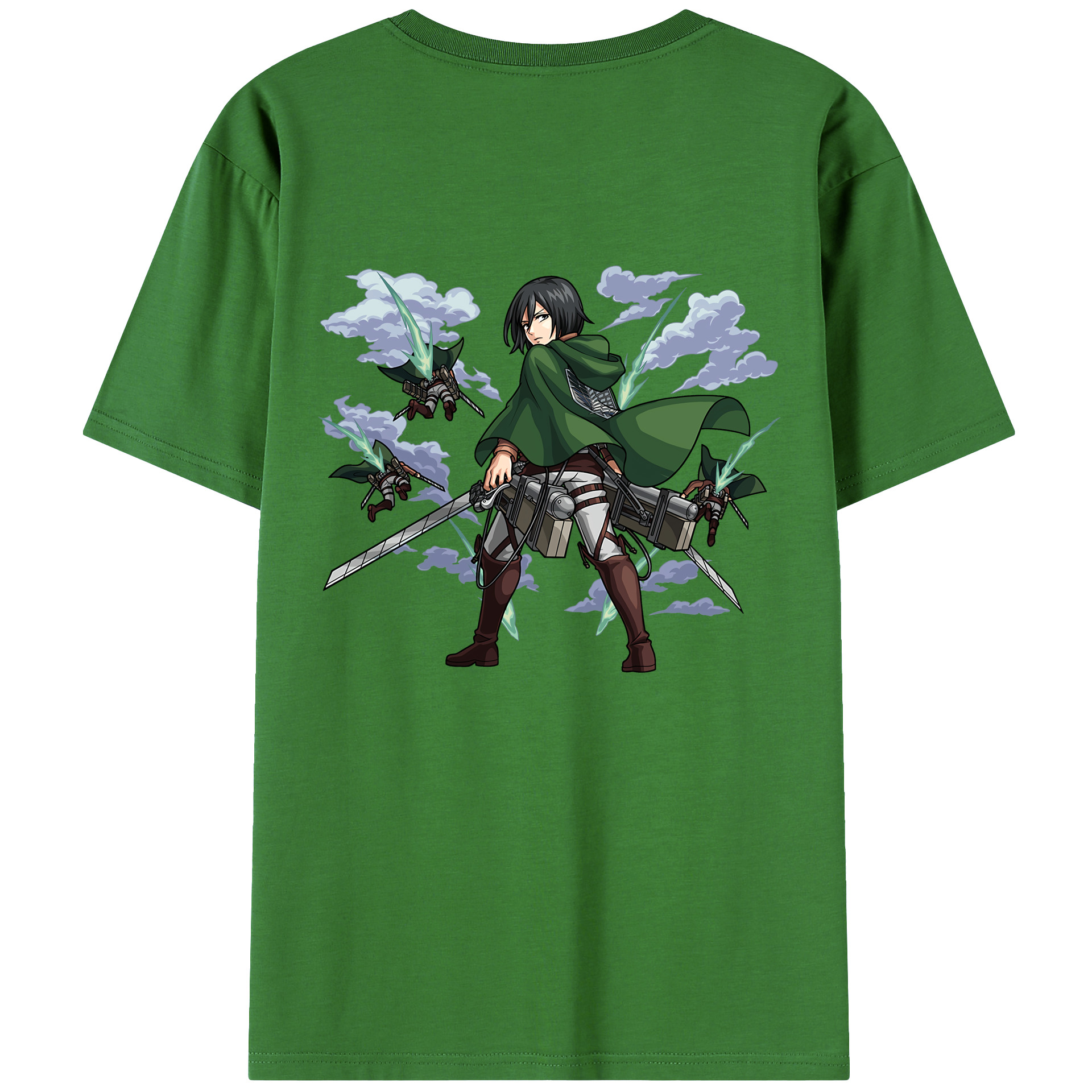 （画像用） 進撃の巨人 ミカサ·アッカーマン Attack on Titan Mikasa Ackerman レディース半袖Tシャツ(バックプリント)